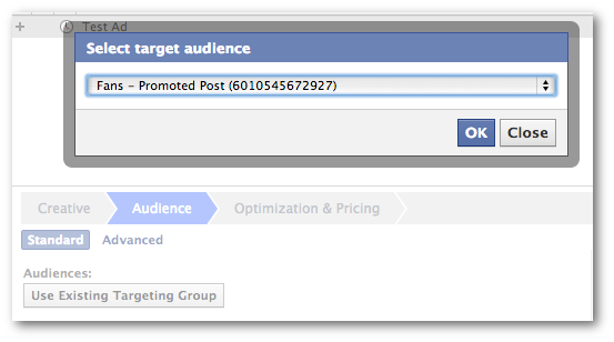 facebook power editor use existing targeting group1 14 Facebook Marketing Goals for 2014