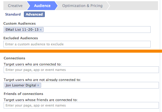 facebook ad power editor target email subscribers 14 Facebook Marketing Goals for 2014