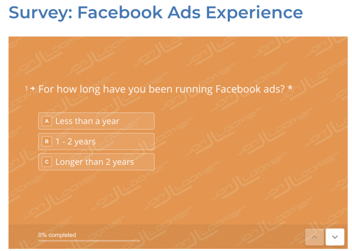 Facebook Ads Experience Survey