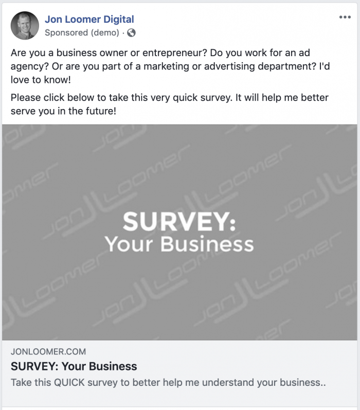 Facebook Ads Business Survey