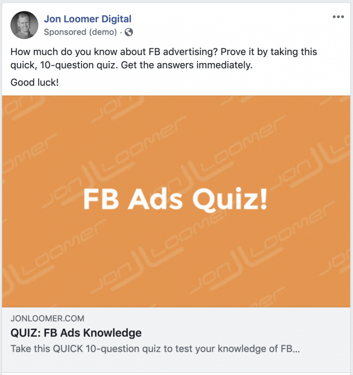 Facebook Ads Quiz