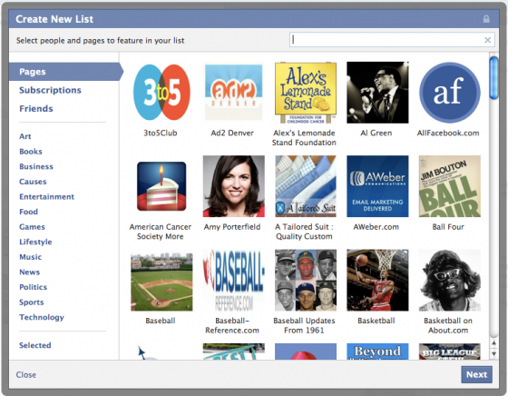 Facebook Interest Lists Facebook Interest Lists