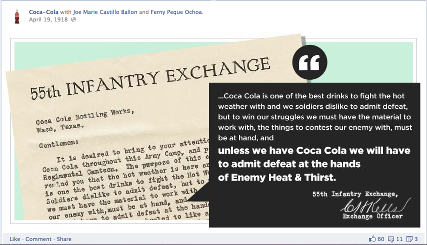 Coca-Cola Facebook Timeline Milestone