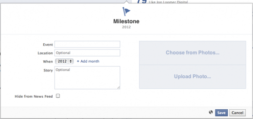 Facebook Timeline for Pages Milestone