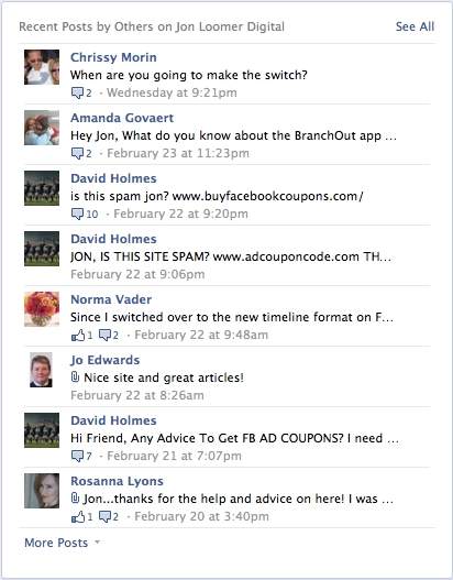 recentposts Facebook Timeline Recent Posts By Others