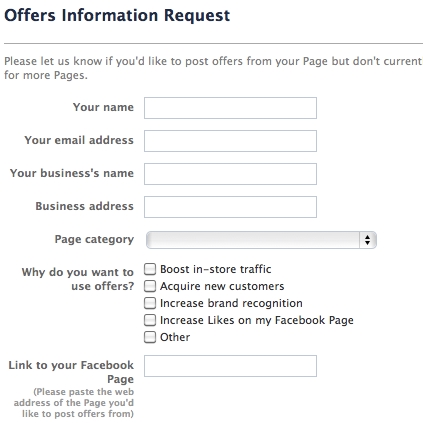 Request Facebook Offers