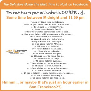 Best time to post on Facebook infographic Jon Loomer