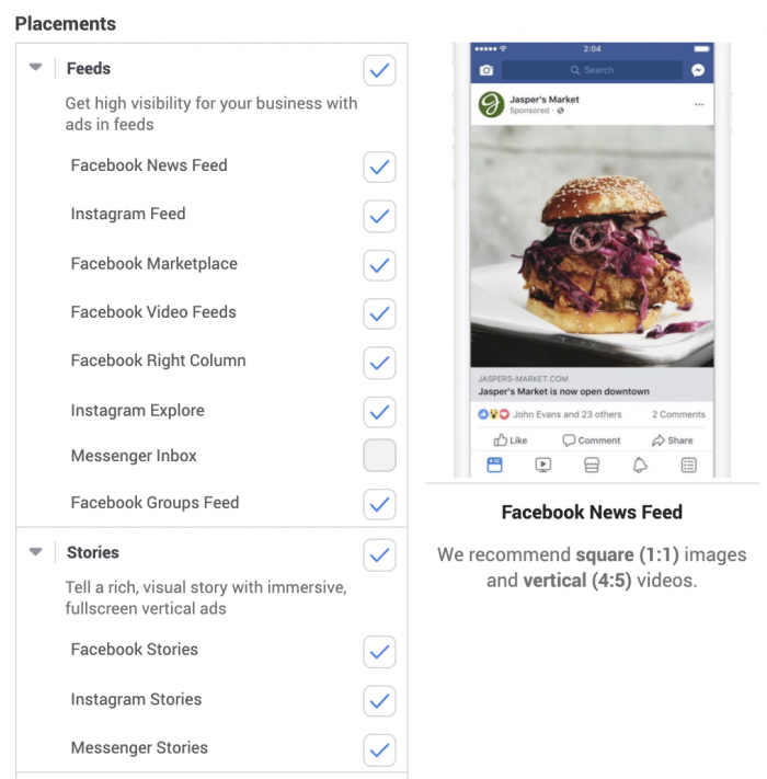 Facebook Ad Placements