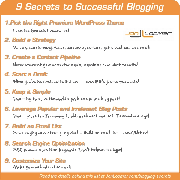 9 Secrets to Successful Blogging