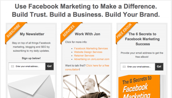 JonLoomer.com Home Page Value Proposition and Conversion Funnel