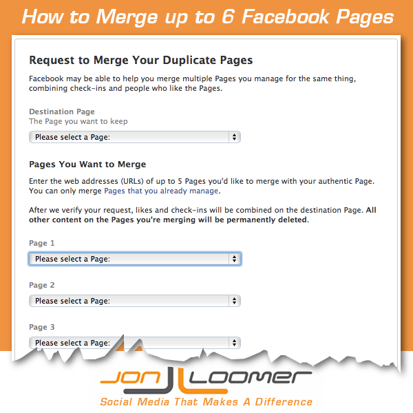 How to Merge Up to 6 Facebook Pages