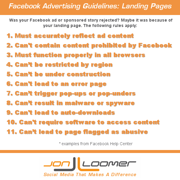 Facebook Advertising Guidelines Landing Pages