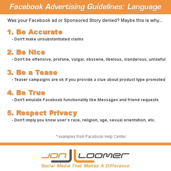 Facebook Advertising Guidelines Language