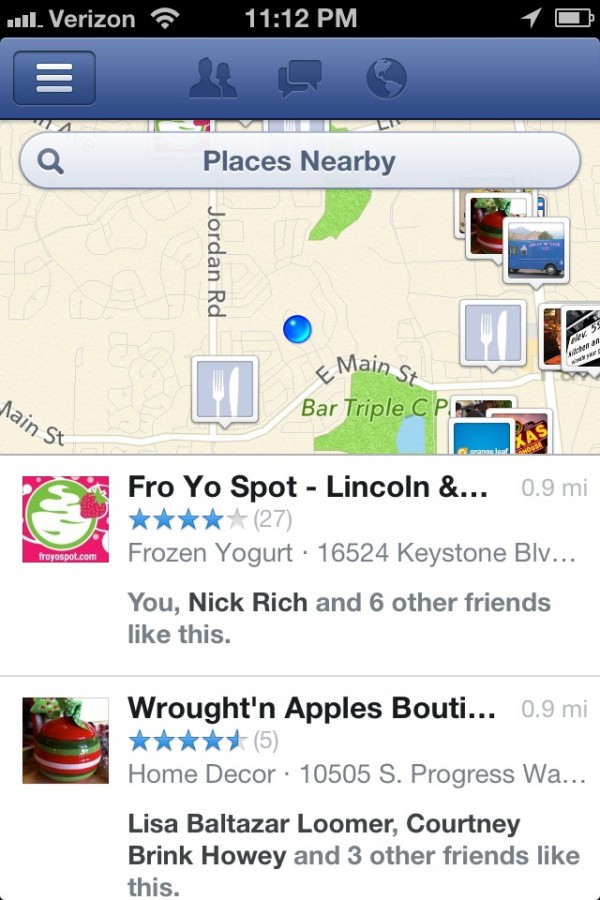 Facebook Nearby