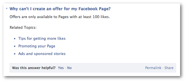 Facebook Offers 100 Likes