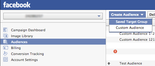 Create Saved Audience Facebook Power Editor