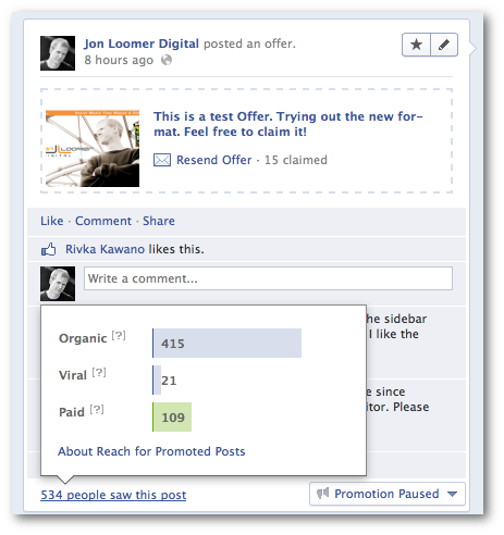 Facebook Offer Other Promotion