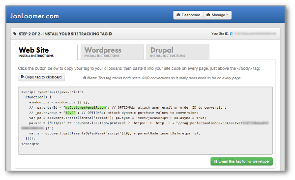 Perfect Audience Site Tag