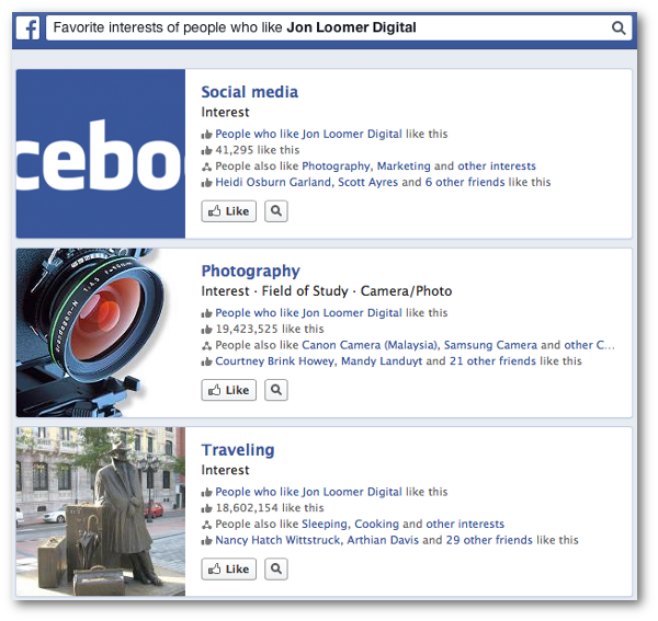 Facebook Graph Search Favorite Interests