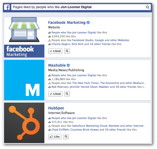 Facebook Graph Search Pages Liked