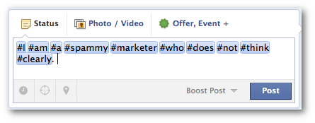 Facebook Hashtags Overuse