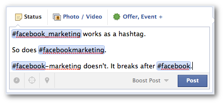 Facebook Hashtags Special Characters