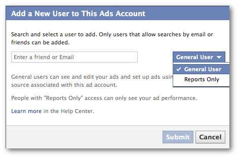 Facebook Ad Account Settings Permissions Ad user