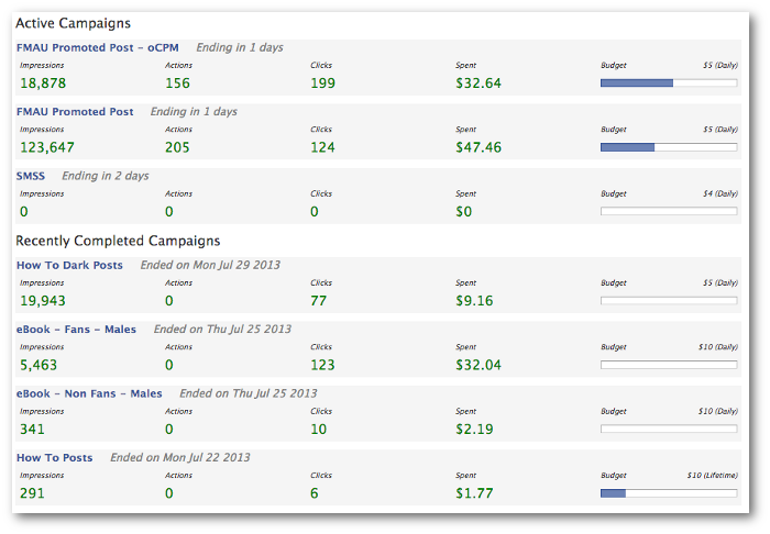 Facebook Power Editor Campaign Dashboard