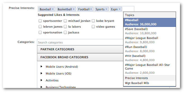 Facebook Power Editor Precise Interests Targeting