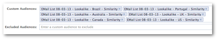 Facebook Power Editor Advanced Options Lookalike Audiences