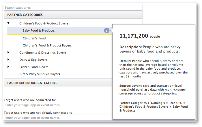 Facebook Power Editor Partner Categories Baby Food Products