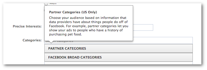 Facebook Power Editor Partner Categories Definition