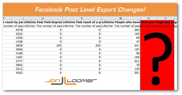Facebook Post Level Export Changes