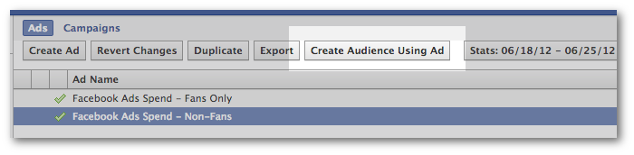 Facebook Power Editor Create Audience Using Ad