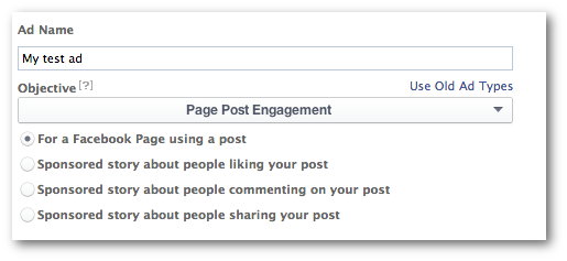 Facebook Power Editor Objectives Page Post Engagement