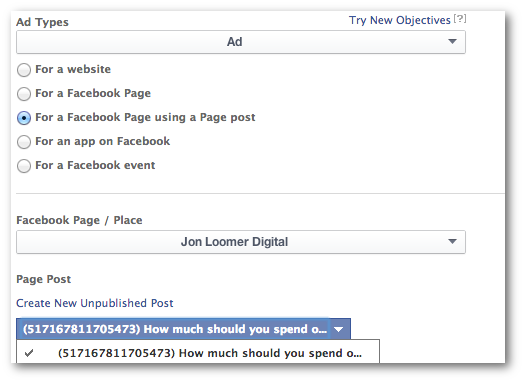 Facebook Power Editor Old Ads Promote Post