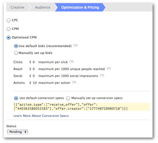 Facebook Power Editor Optimization Pricing