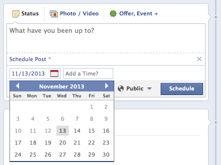 Facebook Scheduling