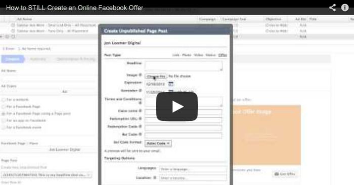 How to create online Facebook offer