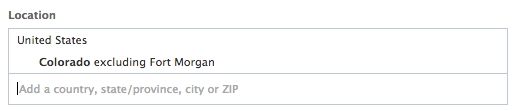 Facebook Location Exclusion Targeting