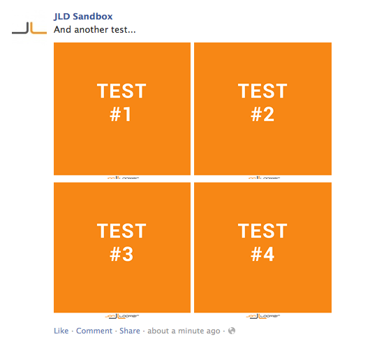Facebook Page Post Four Images Trick