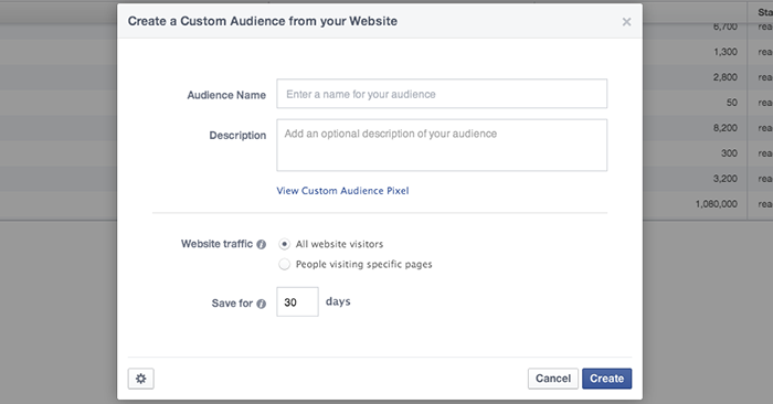 Facebook Power Editor Create Website Custom Audience