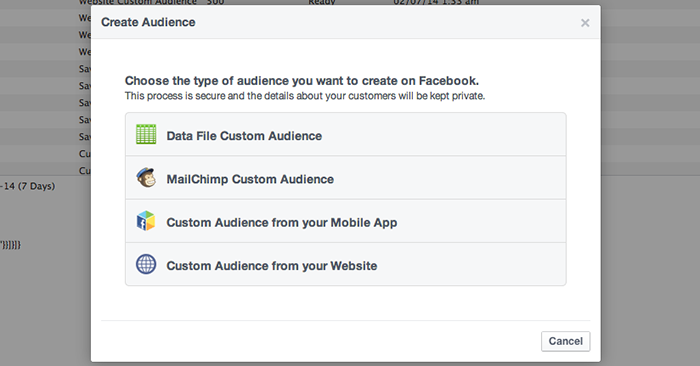 Facebook Website Custom Audiences Step 2