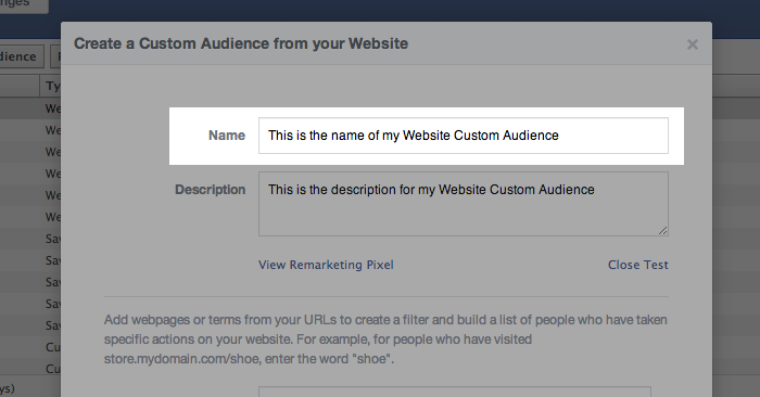 Facebook Website Custom Audiences Step 5