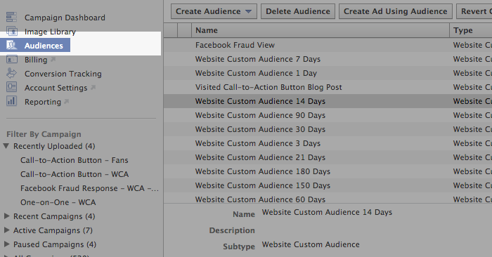 Power Editor Audiences