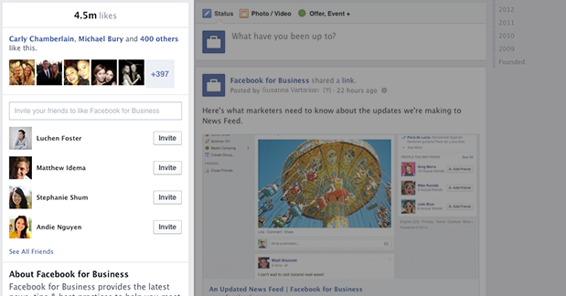 New Facebook Page Timeline Design Left Column