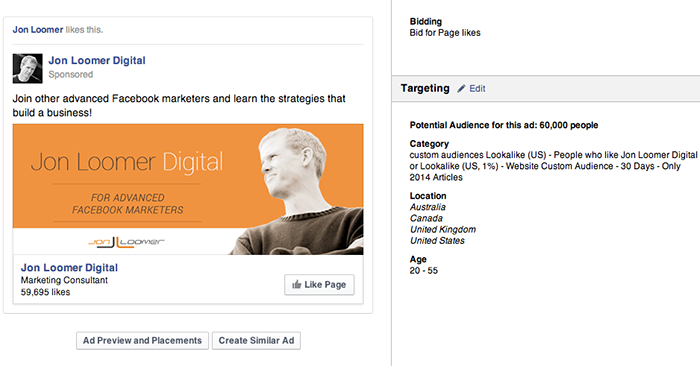Facebook Page Like Campaign Interests Lookalikes Behaviors