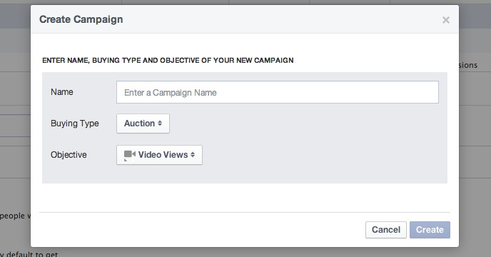 Video Views Object Facebook Power Editor