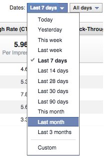 Facebook Ad Reports Date Filter