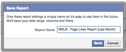 Facebook Ad Reports Save